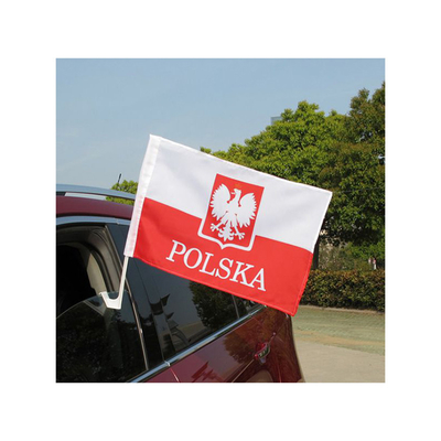 Drapeaux de pays simples de voiture de drapeau de voiture de sublimation de polyester avec le support