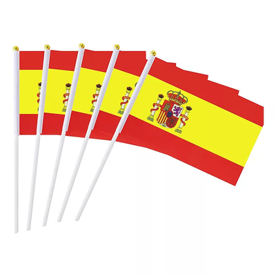 Petits drapeaux portatifs de Logo Custom Print Spain Country de drapeaux de main