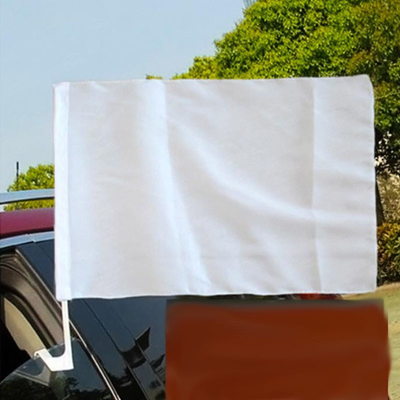 Doubles drapeaux faits sur commande dégrossis de fenêtre de voiture de polyester de drapeau de voiture de sublimation