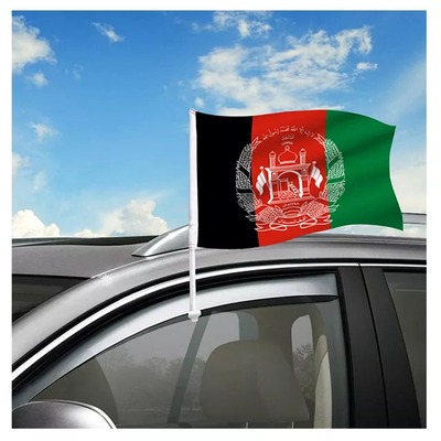 Drapeau international de l'Afghanistan de polyester de drapeaux de fenêtre de voiture de tirage en couleurs de Pantone