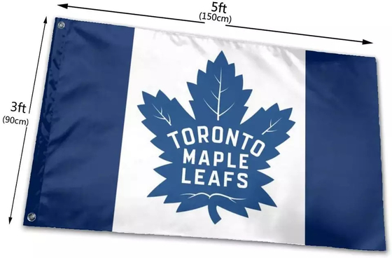 Drapeau chaud accrochant d'équipes de NHL de polyester de drapeau de drapeau fait sur commande de Toronto Maple Leafs